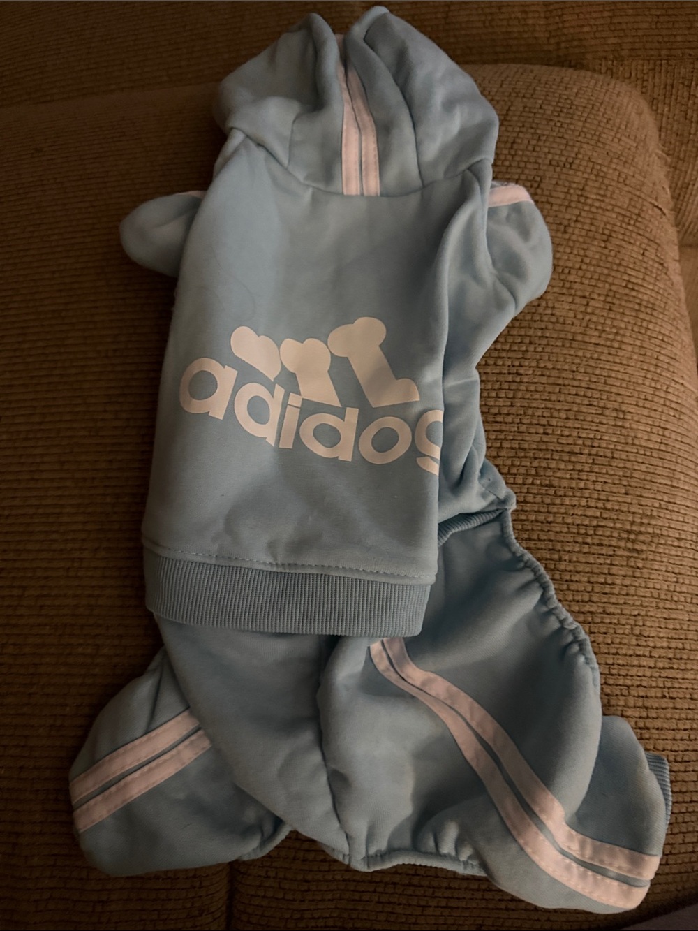 Light Blue pet onesie sweatsuit